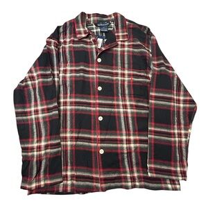 Polo Ralph‎ Lauren Men’s Black and Red Plaid Sleepwear Pajama Shirt Large NWT